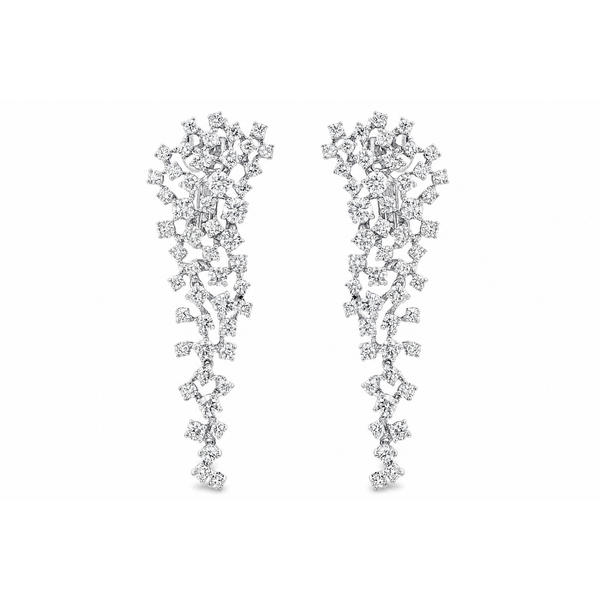 14K White Gold Cascading Diamond Drop Earrings – 4.17 CTW Mollys Jewelers Brooklyn, NY