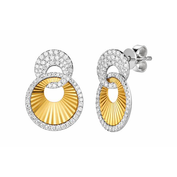 Radiant Orbit Diamond Drop Earrings Mollys Jewelers Brooklyn, NY