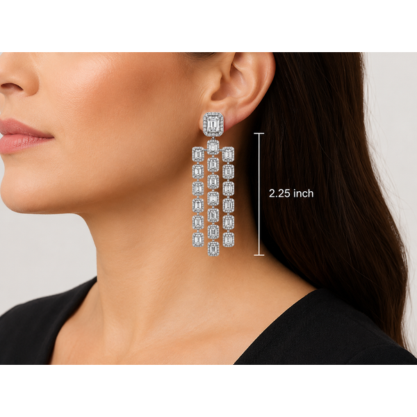 Deco Radiance Diamond Chandelier Earrings Image 2 Mollys Jewelers Brooklyn, NY