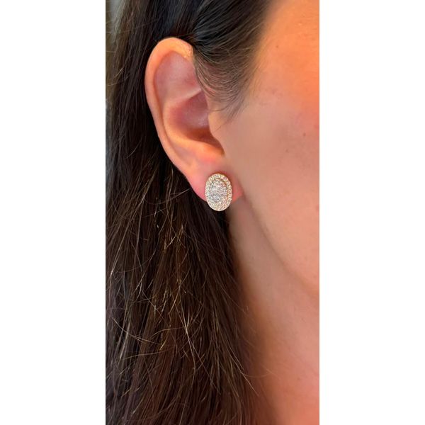 Elegant floral diamond earrings Image 2 Mollys Jewelers Brooklyn, NY