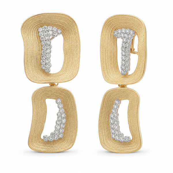 Textured Diamond Drop Earrings – 1.41 CTW Mollys Jewelers Brooklyn, NY