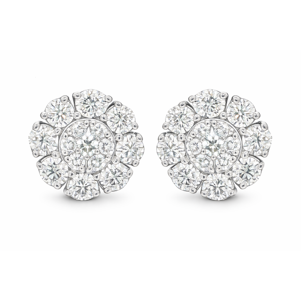 White Gold FloraCluster Diamond Earrings – 1.88ct Mollys Jewelers Brooklyn, NY
