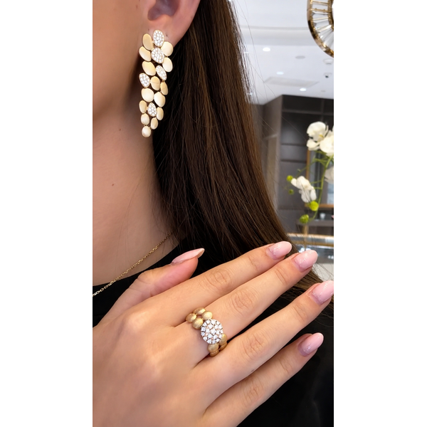 Golden Pebble Diamond Cascade Earrings Image 3 Mollys Jewelers Brooklyn, NY