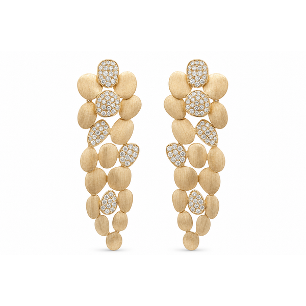Golden Pebble Diamond Cascade Earrings Mollys Jewelers Brooklyn, NY