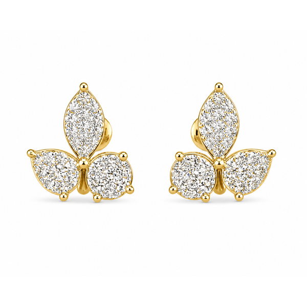 Diamond Petal Cluster Stud Earrings Mollys Jewelers Brooklyn, NY