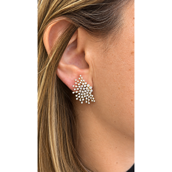 Diamond Firework Burst Earrings Image 2 Mollys Jewelers Brooklyn, NY