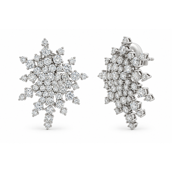 Diamond Burst Cluster Earrings Mollys Jewelers Brooklyn, NY