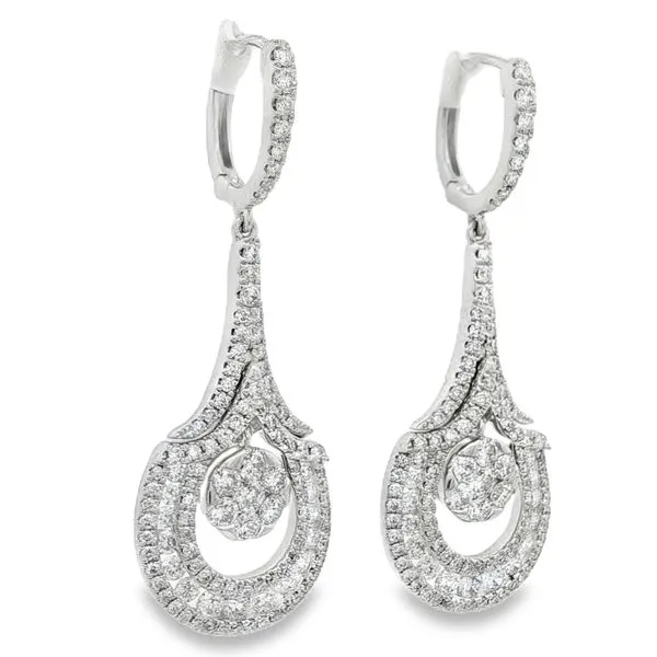 White Gold Diamond Drop Earrings – Orbit Mollys Jewelers Brooklyn, NY