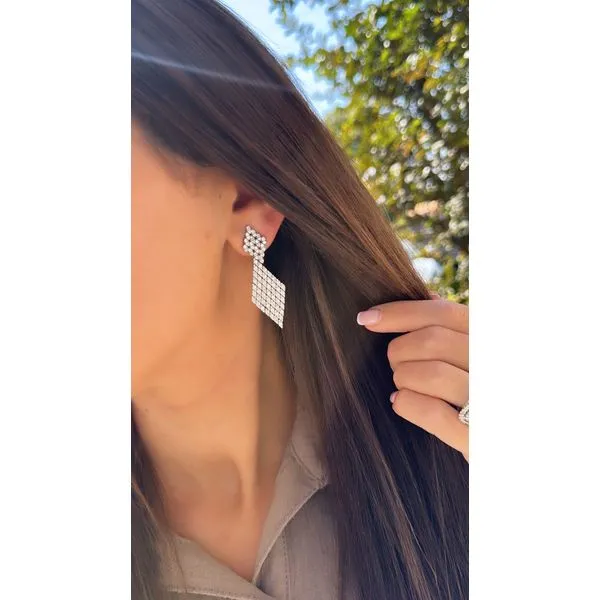 White Gold Diamond Earrings GeoDrop – 4.31ct Image 3 Mollys Jewelers Brooklyn, NY