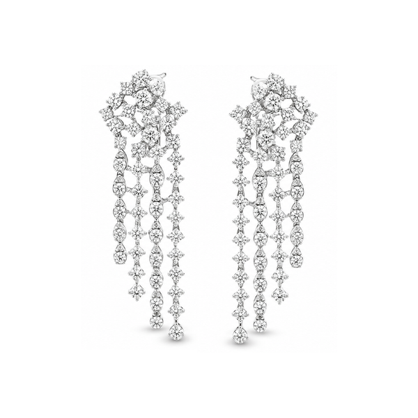 White Gold Diamond Cascade Earrings – Flow 4.97ct Mollys Jewelers Brooklyn, NY