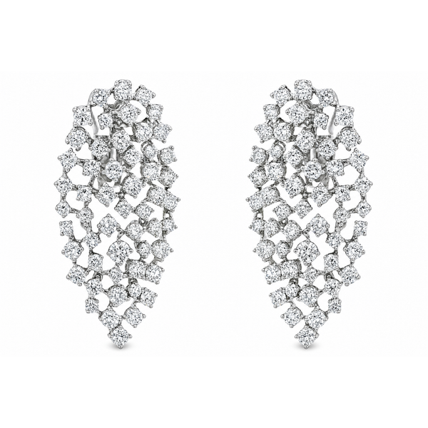 White Gold Diamond Earrings Cascade – 5.67ct Mollys Jewelers Brooklyn, NY