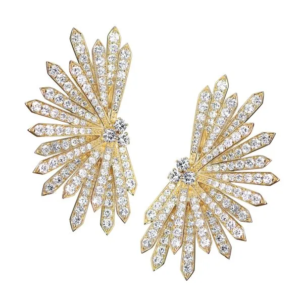 Yellow Gold Snow Flake Earrings Mollys Jewelers Brooklyn, NY