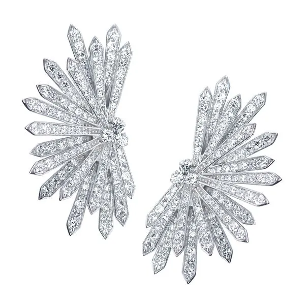 White Gold Snow Flake Earrings Mollys Jewelers Brooklyn, NY