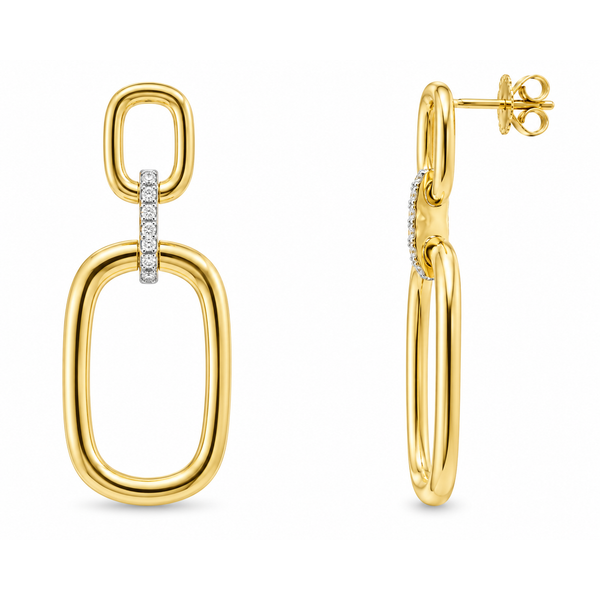 Modern Link Diamond Drop Earrings Mollys Jewelers Brooklyn, NY