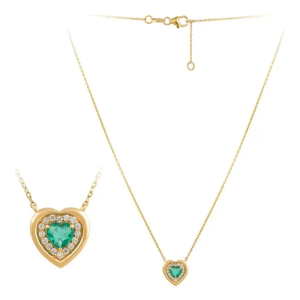 Yellow Gold EmeraldHeart Diamond Pendant – 0.12ct Image 2 Mollys Jewelers Brooklyn, NY
