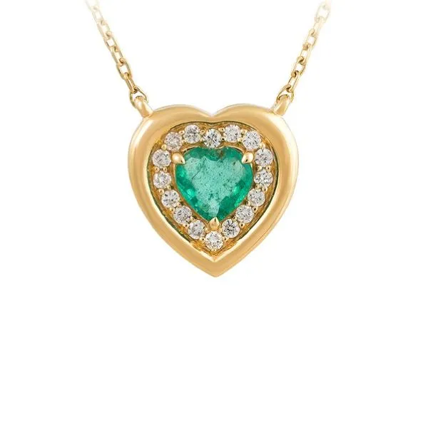 Yellow Gold EmeraldHeart Diamond Pendant – 0.12ct Mollys Jewelers Brooklyn, NY