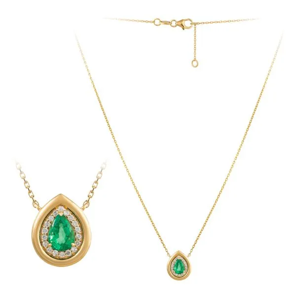 Yellow Gold EmeraldDrop Diamond Pendant – 0.14ct Image 2 Mollys Jewelers Brooklyn, NY
