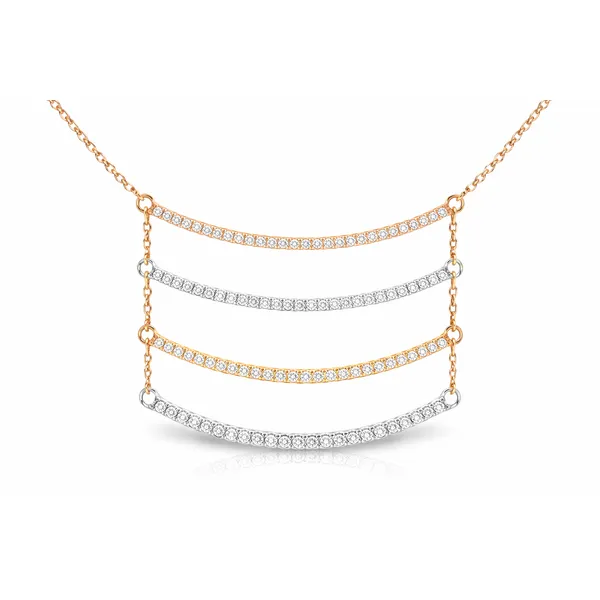 Diamond Arc Cascade Pendant – Rose White Gold Mollys Jewelers Brooklyn, NY