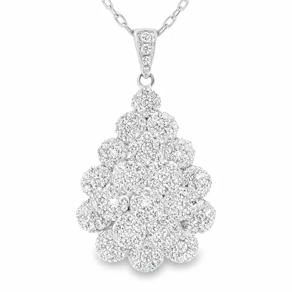 Cluster Diamond White Gold Pendant Mollys Jewelers Brooklyn, NY
