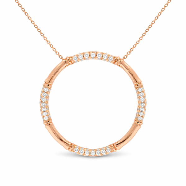 Rose Gold Diamond Circle Pendant Necklace – 0.58 Carat Mollys Jewelers Brooklyn, NY