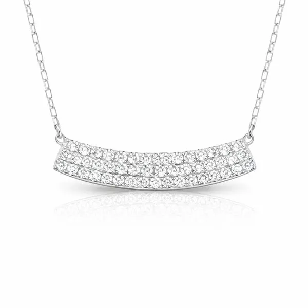 Diamond Curve Arc Pendant Necklace Mollys Jewelers Brooklyn, NY