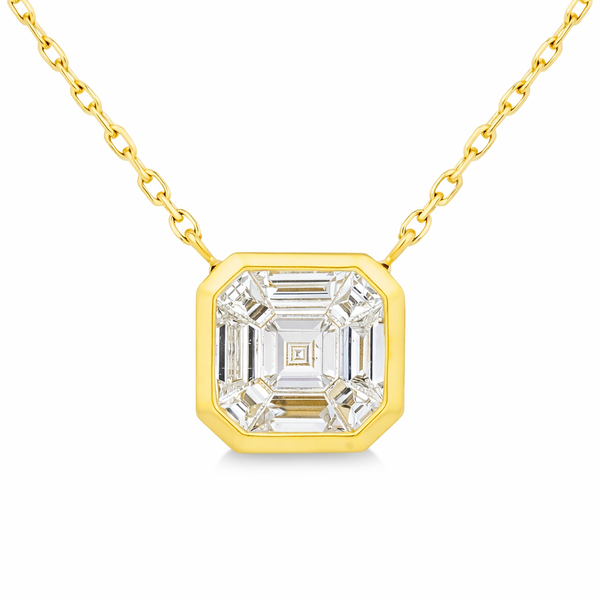 Yellow Gold Facet Bezel Diamond Pendant – 0.47ct Mollys Jewelers Brooklyn, NY