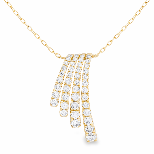 Yellow Gold Cascade Diamond Pendant Necklace – 0.60ct Mollys Jewelers Brooklyn, NY