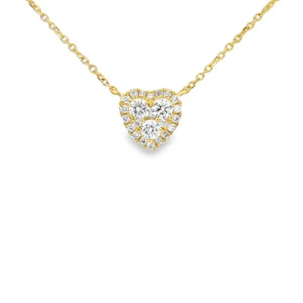 TrueHeart Yellow Gold Diamond Cluster Pendant Mollys Jewelers Brooklyn, NY