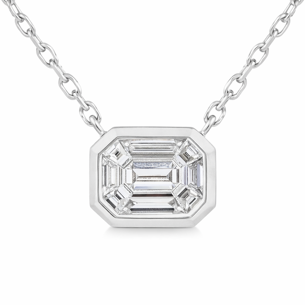 White Gold Diamond Illusion Pendant Necklace – 0.26 Ct Mollys Jewelers Brooklyn, NY