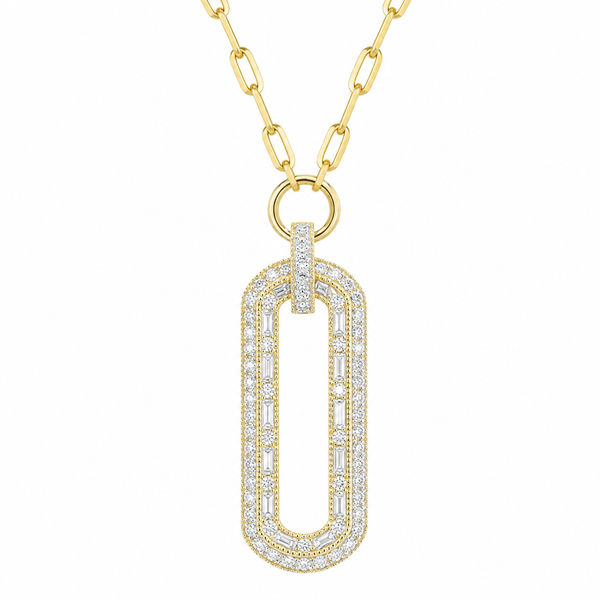 Yellow Gold Orbit Diamond Pendant Necklace – 1.27ct Mollys Jewelers Brooklyn, NY