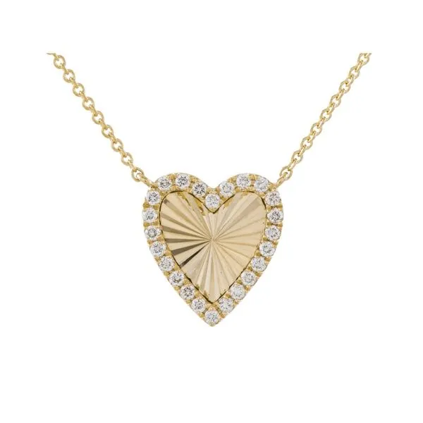 Yellow Gold RadiantHeart Diamond Pendant Necklace Mollys Jewelers Brooklyn, NY