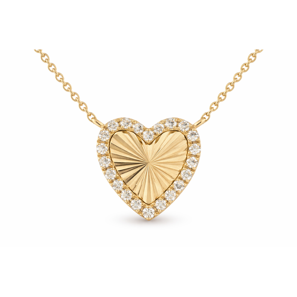 Yellow Gold RadiantHeart Diamond Pendant Necklace Mollys Jewelers Brooklyn, NY