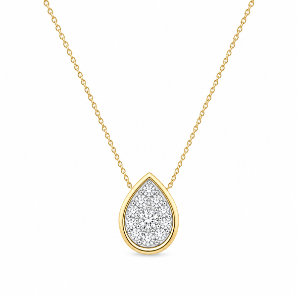 14K Yellow Gold Diamond Teardrop Pendant Necklace – 0.50 CTW Mollys Jewelers Brooklyn, NY