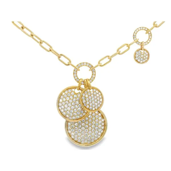 Yellow Gold CircleDrop Diamond Pendant Necklace – 3.2ct Mollys Jewelers Brooklyn, NY