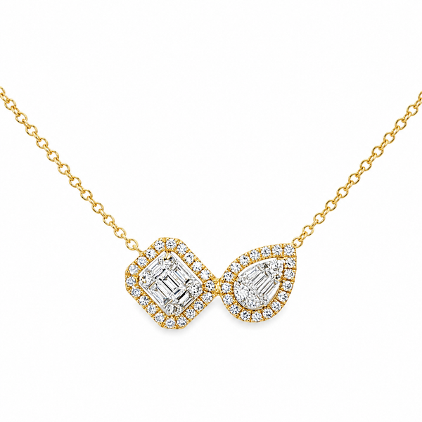 14K Yellow Gold 0.43 CTW Fancy-Shape Diamond Pendant Necklace Mollys Jewelers Brooklyn, NY