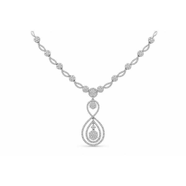 18K White Gold Diamond Teardrop Necklace – 3.34 Carats Mollys Jewelers Brooklyn, NY