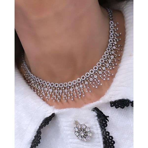 Radiant White Gold Diamond Necklace – 5.22 Carats of Brilliance Image 2 Mollys Jewelers Brooklyn, NY