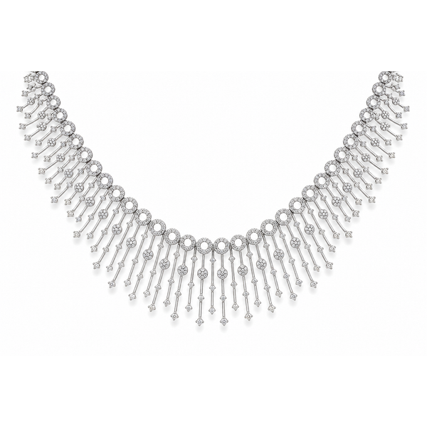 Radiant White Gold Diamond Necklace – 5.22 Carats of Brilliance Mollys Jewelers Brooklyn, NY
