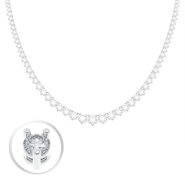 5.57 Carat Diamond Graduated Tennis Necklace Image 2 Mollys Jewelers Brooklyn, NY