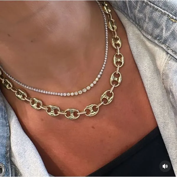 5.57 Carat Diamond Graduated Tennis Necklace Mollys Jewelers Brooklyn, NY