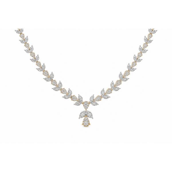 Two-Tone LeafLuxe Diamond Necklace with 7.64 Carats Mollys Jewelers Brooklyn, NY
