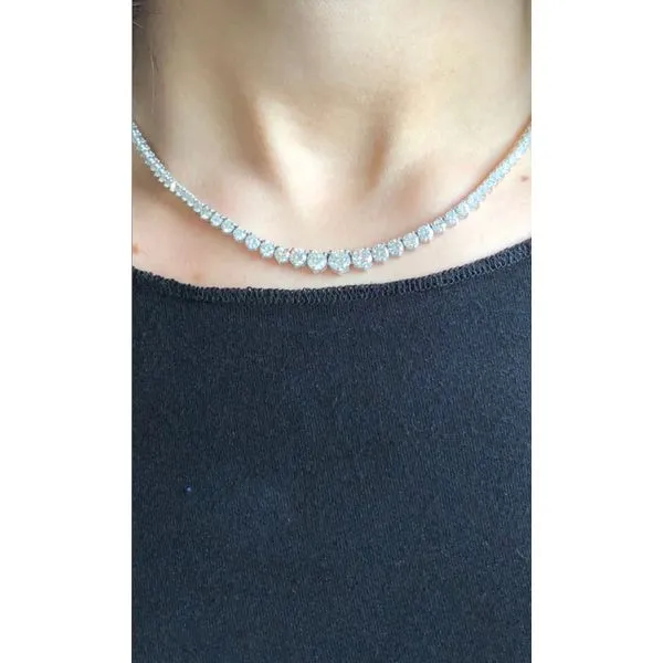 10 Carat 3 Prong Diamond Tennis Necklace Mollys Jewelers Brooklyn, NY
