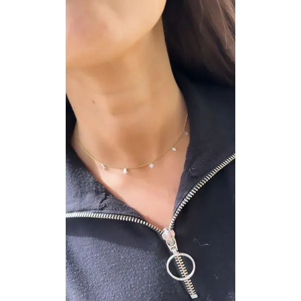 Floating Multi Shape Diamond Necklace Image 2 Mollys Jewelers Brooklyn, NY