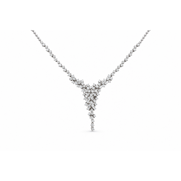 White Gold Diamond Drop Necklace – 2.00 Carats – 17
