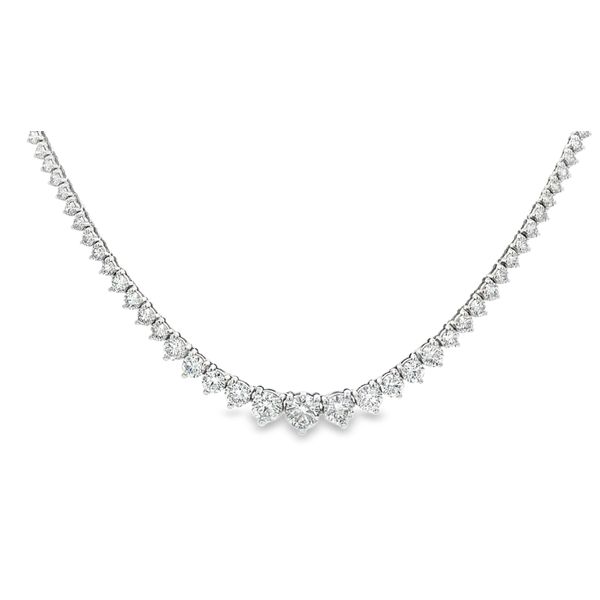 7 Carat 3 Prong Diamond HalfWay Graduated Tennis Necklace Mollys Jewelers Brooklyn, NY