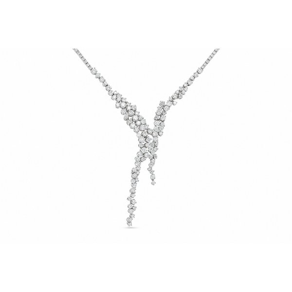 White Gold Lariat Diamond Necklace – 6.6ct Sparkling Elegance Mollys Jewelers Brooklyn, NY