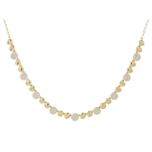 Yellow Gold BeadGleam Diamond Necklace Mollys Jewelers Brooklyn, NY