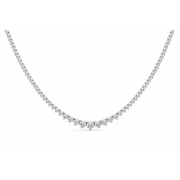 Graduated 3-Prong Diamond Tennis Necklace – 10.60 Total Carat with 0.50 Carat Center Diamond Mollys Jewelers Brooklyn, NY