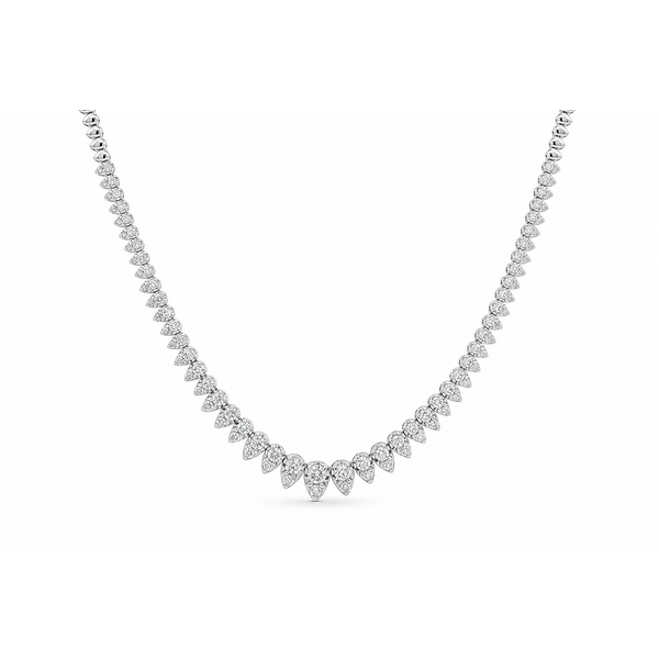 14Kt White Gold Graduated Diamond Drop Necklace – 5.00 CTW Mollys Jewelers Brooklyn, NY