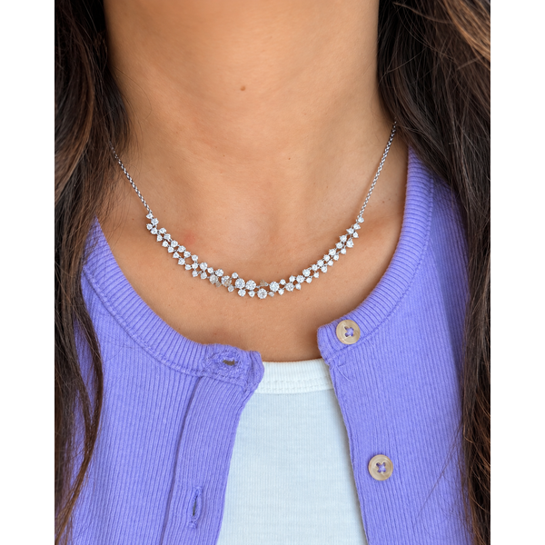 Diamond Floral Vine Necklace Mollys Jewelers Brooklyn, NY
